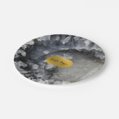 ブラックゴールド箔の海の結晶の署名 ペーパープレート (アングル)