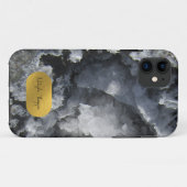 ブラックゴールド箔の海の結晶の署名 Case-Mate iPhoneケース (裏面(横))