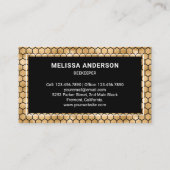 ブラックゴールド箔六角ハニカムハニチミツバチ 名刺 (裏面)