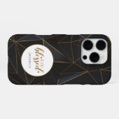 ブラックゴールド賛美非常パーソナライズされた iPhoneケース (裏面横)