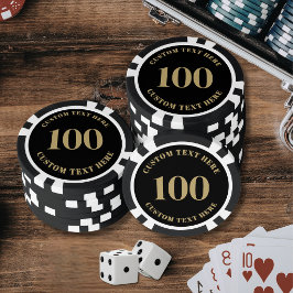 ブラックゴールド100 ナンバー ポーカーチップ