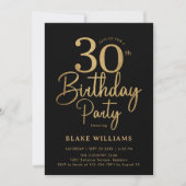 ブラックゴールド30歳の誕生日 招待状 (正面)