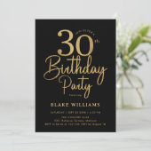 ブラックゴールド30歳の誕生日 招待状 (スタンド正面)