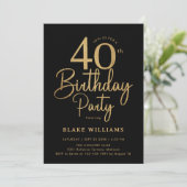 ブラックゴールド40歳の誕生日 招待状 (スタンド正面)