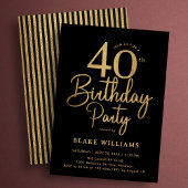 ブラックゴールド40歳の誕生日 招待状