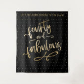 ブラックゴールド40歳最高の誕生日写真ブース タペストリー (正面)