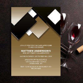 ブラックゴールド40th カクテル バースデーパーティー 招待状