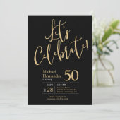 ブラックゴールド50歳の誕生日パーティーを祝おう 招待状 (スタンド正面)