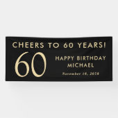 ブラックゴールド60歳の誕生日パーティーおめでとう 横断幕 (横)