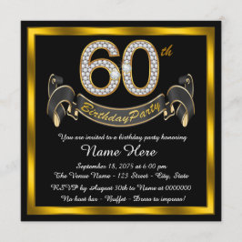 ブラックゴールド60歳の誕生日パーティー 招待状