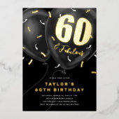ブラックゴールド60歳の誕生日パーティー 箔招待状 (正面)