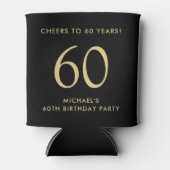 ブラックゴールド60歳の誕生日パーティー 缶クーラー (正面)