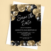 ブラックゴールド70歳の誕生日Save the Date 招待状