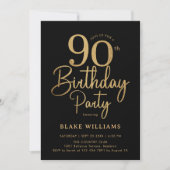 ブラックゴールド90歳の誕生日 招待状 (正面)