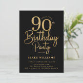 ブラックゴールド90歳の誕生日 招待状 (スタンド正面)