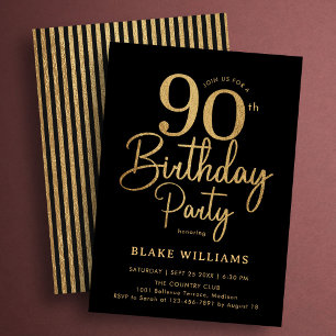 ブラックゴールド90歳の誕生日 招待状
