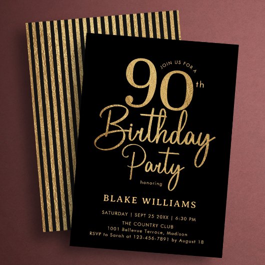 ブラックゴールド90歳の誕生日 招待状