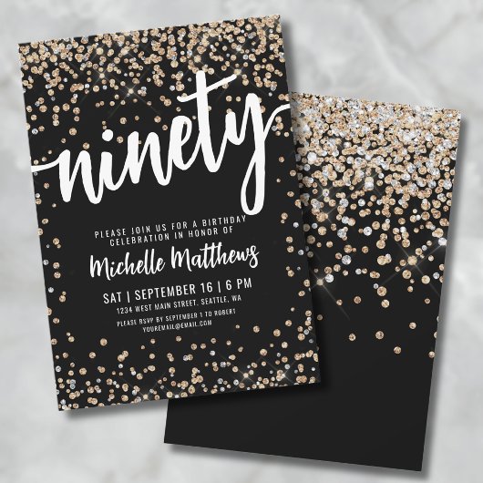ブラックゴールド90歳の誕生日 招待状