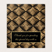 ブラックゴールド アートデコ ご招待状 サンキュー カード ゴージャス ウェディングパーティー (外部フラット)