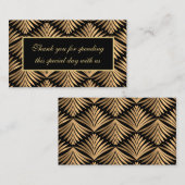 ブラックゴールド アートデコ ガッツビー ウェディングパーティーにお礼を プレイスカード (正面/裏面)