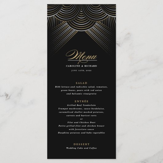 ブラックゴールド アートデコ ストリングライト フラット メニュー (正面)