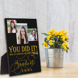 ブラックゴールド クラスオブ2026 卒業写真記念プレート フォトプラーク