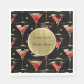 ブラックゴールド グラム ドリンク ブライダル シャワー スタンダードランチョンナプキン (正面)