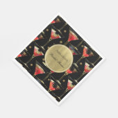 ブラックゴールド グラム ドリンク ブライダル シャワー スタンダードランチョンナプキン (角)