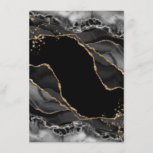 ブラックゴールド グリッター アゲート ストーン ウェディング 封入カード C エンクロージャーカード (裏面)