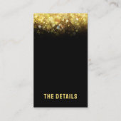 ブラックゴールド グリッター グラム 現代のウェディング エンクロージャーカード (正面)