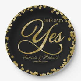 ブラックゴールド シーセッド・イェス 婚約パーティー ペーパープレート