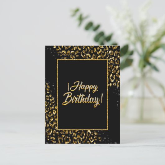 ブラックゴールド＆ジュエルレオパードのポストカード ポストカード (スタンド正面)