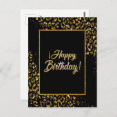 ブラックゴールド＆ジュエルレオパードポストカード ポストカード (正面/裏面)