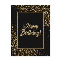 ブラックゴールド＆ジュエルレオパードポストカード