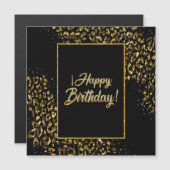 ブラックゴールド&ジュエルレオパード マグネット招待状 (正面/裏面)