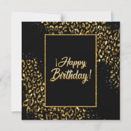 ブラックゴールド＆ジュエルレオパード マグネット招待状
