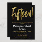 ブラックゴールド スクリプト 15周年 招待状 (正面/裏面)