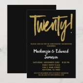 ブラックゴールド スクリプト 20周年 招待状 (正面/裏面)