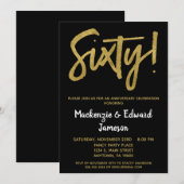 ブラックゴールド スクリプト 60周年 招待状 (正面/裏面)