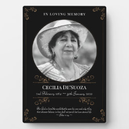 ブラックゴールド スワール クラシック メモリアル カスタム フォト フォトプラーク