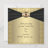 ブラックゴールド スワール ブラックゴールドパーティー 招待状 (裏面)