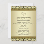 ブラックゴールド スワール 50周年 結婚記念日 パーティー 招待状 (裏面)