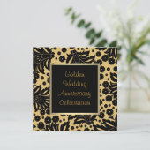 ブラックゴールド スワール 50周年 結婚記念日 招待状 (スタンド正面)