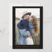 ブラックゴールド セーブ・ザ・デート フォト ミニマル エレガント (正面)