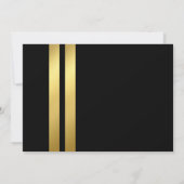 ブラックゴールド タイポグラフィー 男子 卒業写真 案内状 (裏面)