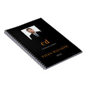 ブラックゴールド ネームイニシャル フォト ビジネス ノートブック (右側)