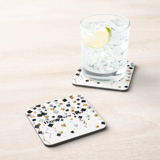 ブラックゴールド ハッピーニューイヤー コンフェッティ コースター (右側)