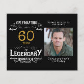 ブラックゴールド バジェット 60歳の誕生日招待状 チラシ (正面)