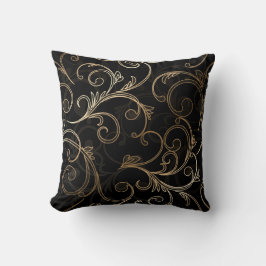ブラックゴールド バロック クッション