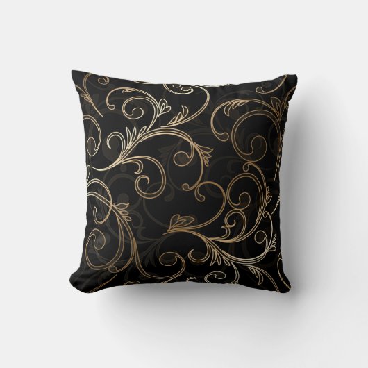 ブラックゴールド バロック クッション (正面)